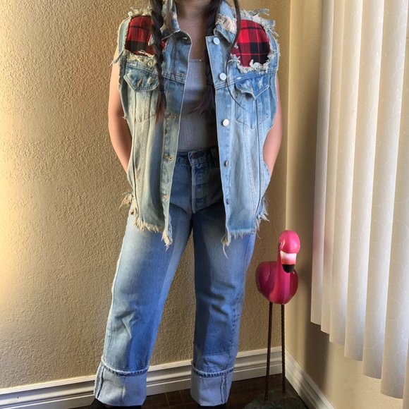 unif distressed denim vest - Picture 1 of 4